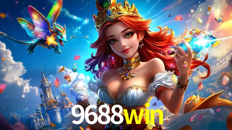 A princesa de um reino de fantasia mágico, com seu pequeno dragão, apresentando um mundo de prêmios encantados nos jogos de caça-níqueis do cassino 9688win.